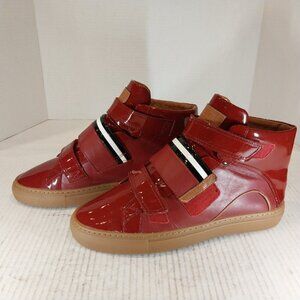 BALLY men's size 7.5 D red leather sneakers.